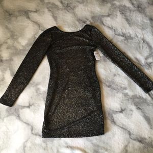 Windsor Black Long Sleeve Glitter Body Con dress M
